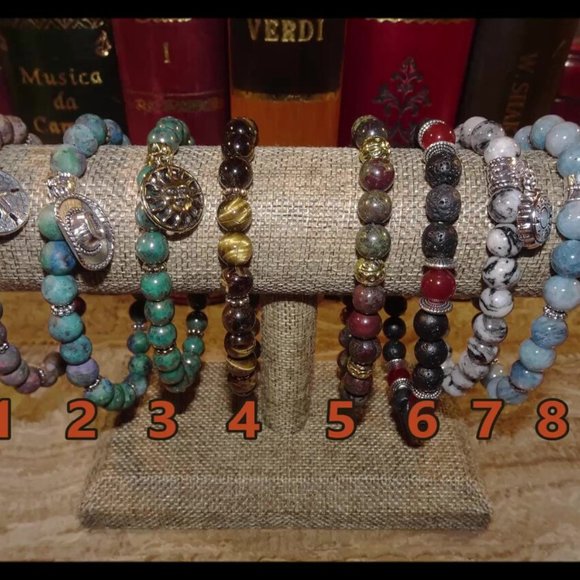 Men's stretch bracelets, double-strung, made-to-order by Carole With an E! - Picture 9 of 9